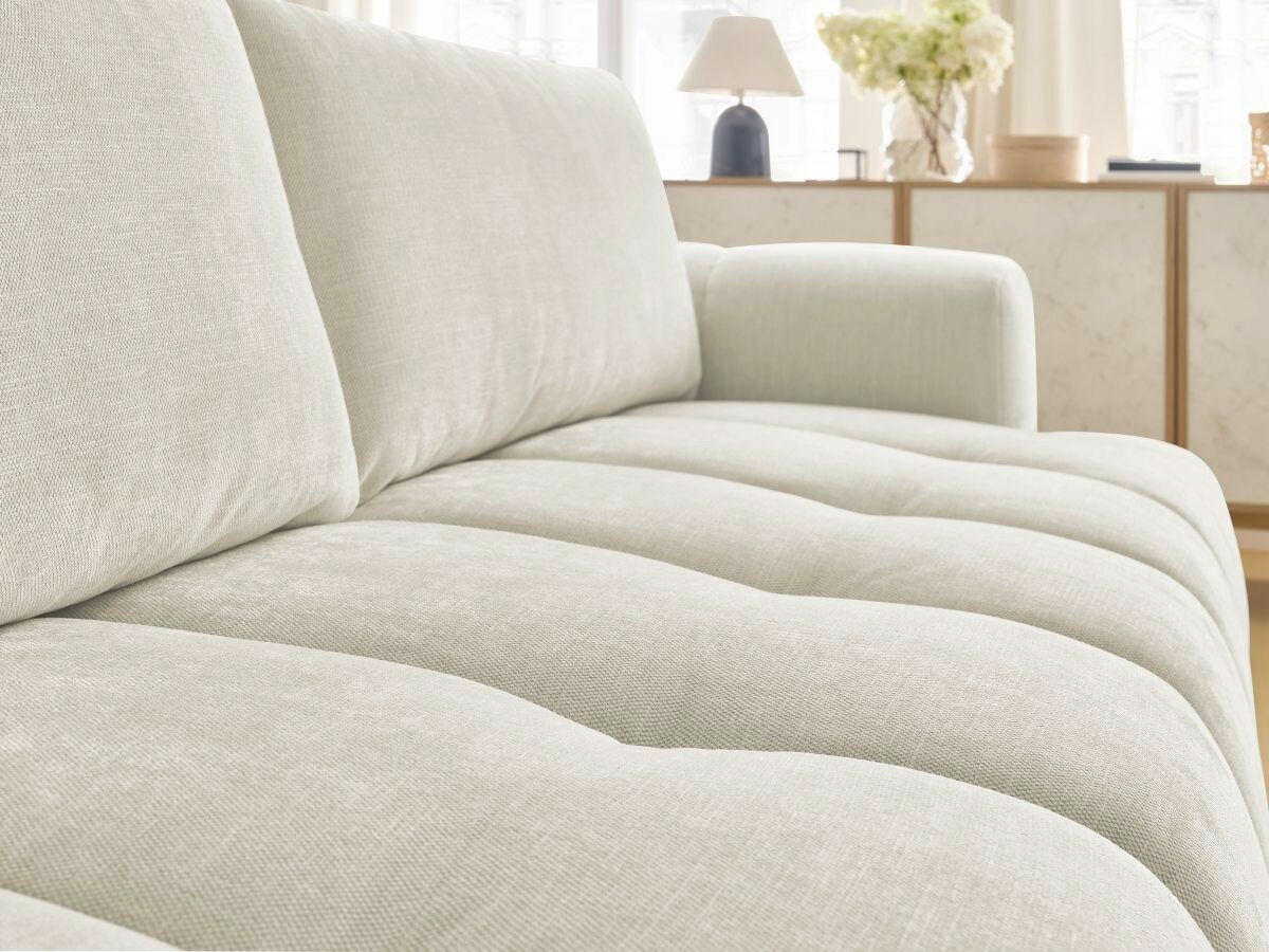 SCHLAFSOFA FUJI Leinenoptik Beige  inkl.  - Beige/Schwarz, MODERN, Kunststoff/Textil (251/113/88cm)