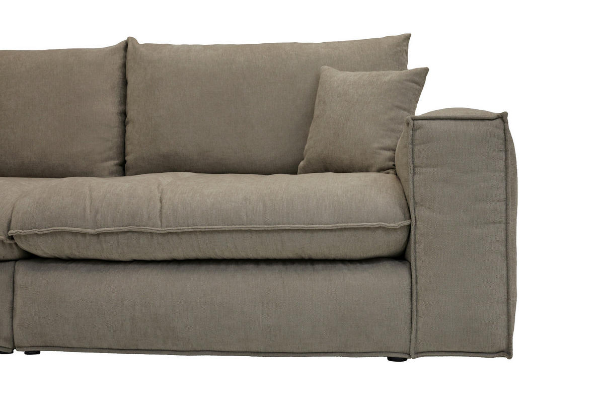 BIGSOFA Chenille Grau  - Schwarz/Grau, MODERN, Kunststoff/Textil (255/76/117cm) - Milino