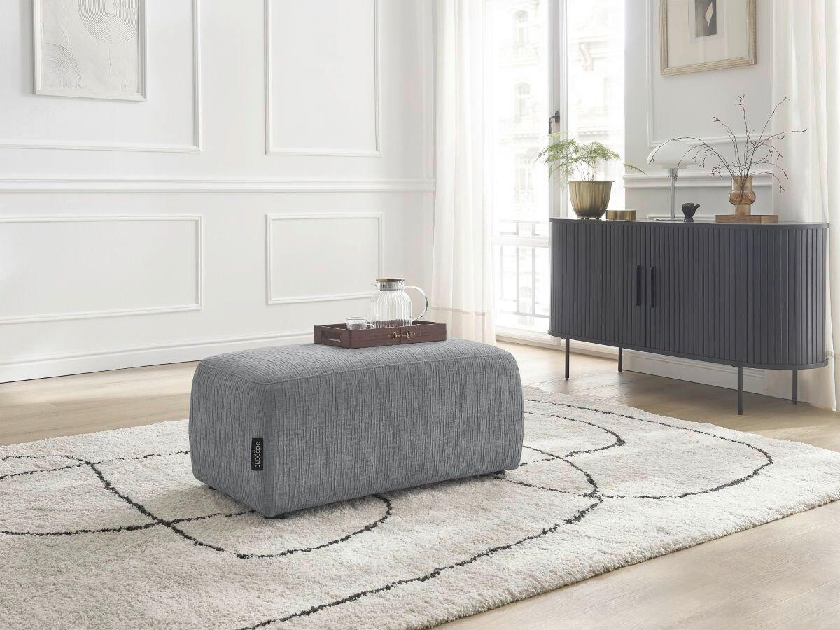 HOCKER ATILLA Struktur Dunkelgrau  - Dunkelgrau/Schwarz, MODERN, Kunststoff/Textil (92/44/48cm)