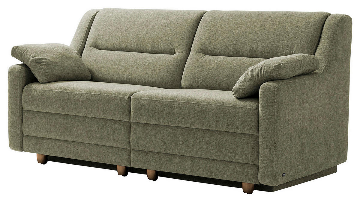 SCHLAFSOFA in Textil Olivgrün  - Buchefarben/Olivgrün, Konventionell, Holz/Textil (184/88/91cm) - Sedda