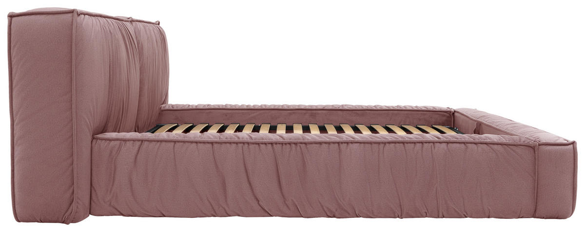 POLSTERBETT Lattenrost, Bettkasten 200/200 cm  in Rosa  - Schwarz/Rosa, Design, Holz/Textil (200/200cm) - Boxxx
