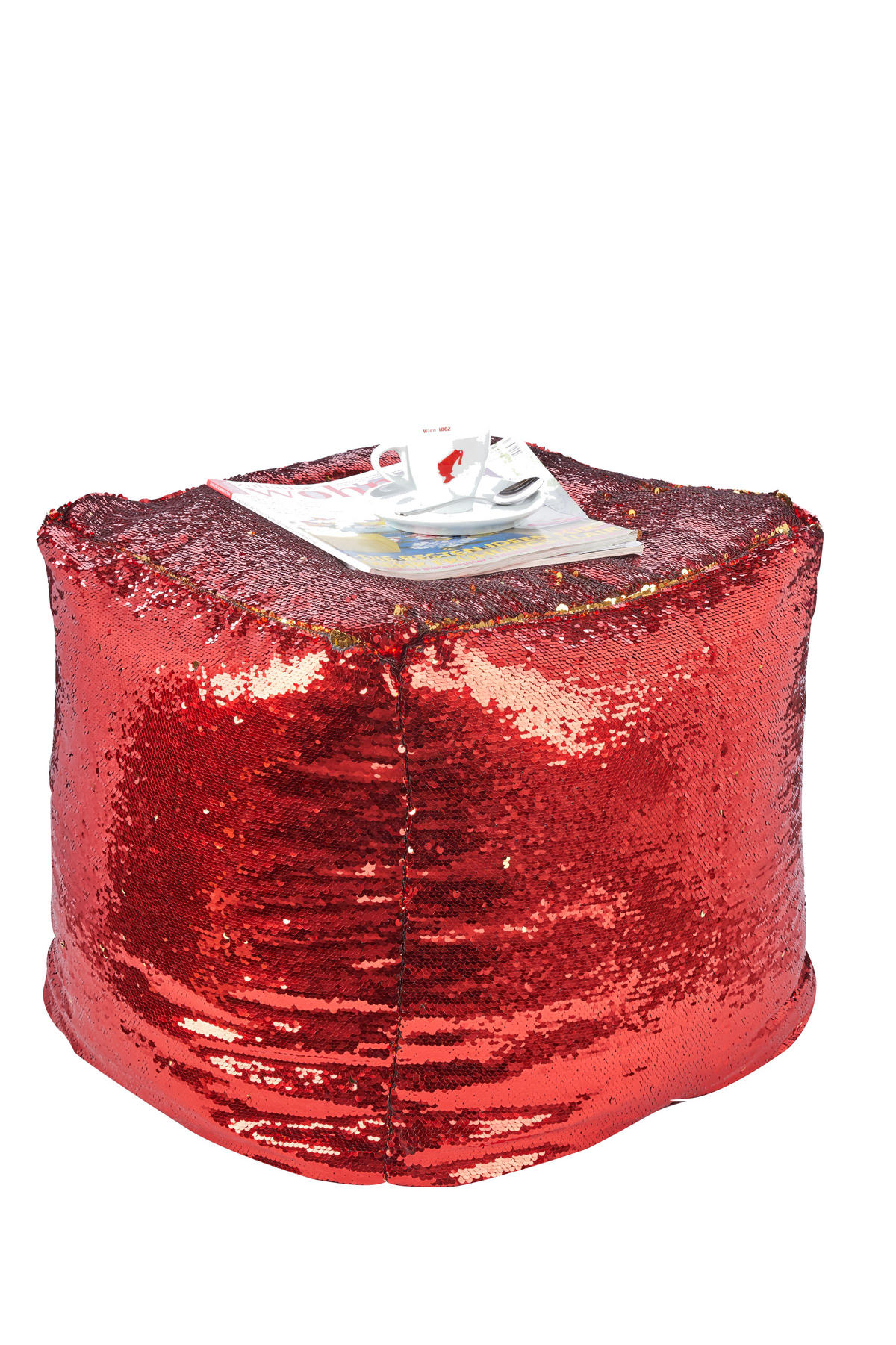 PLETENI TABURE 45/45/45 cm   - crvena, Moderno, tekstil/plastika (45/45/45cm)