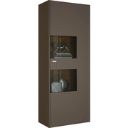 VITRINE in Taupe - Taupe/Edelstahlfarben, Design, Glas/Holzwerkstoff (76/198/41cm) - Moderano