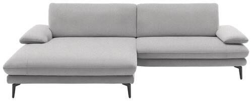 ECKSOFA Hellgrau Webstoff  - Hellgrau/Schwarz, Design, Textil/Metall (184/284cm) - Dieter Knoll