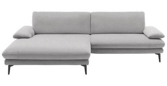 ECKSOFA Hellgrau Webstoff  - Hellgrau/Schwarz, Design, Textil/Metall (184/284cm) - Dieter Knoll