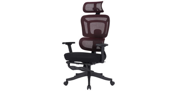 CHEFSESSEL Netzbespannung Rot, Schwarz  - Rot/Schwarz, Design, Kunststoff/Textil (67,5/126/134/65cm) - Novel