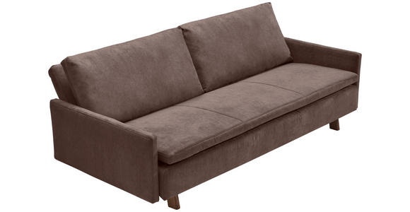 SCHLAFSOFA Flachgewebe Dunkelbraun  - Eichefarben/Dunkelbraun, KONVENTIONELL, Holz/Textil (220/85/98cm) - Carryhome