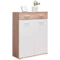 CIPELARNIK  bela, sonoma hrast  pločasti materijal     - sonoma hrast/boja hrasta, Dizajnerski, pločasti materijal/plastika (90/120/36cm) - Carryhome