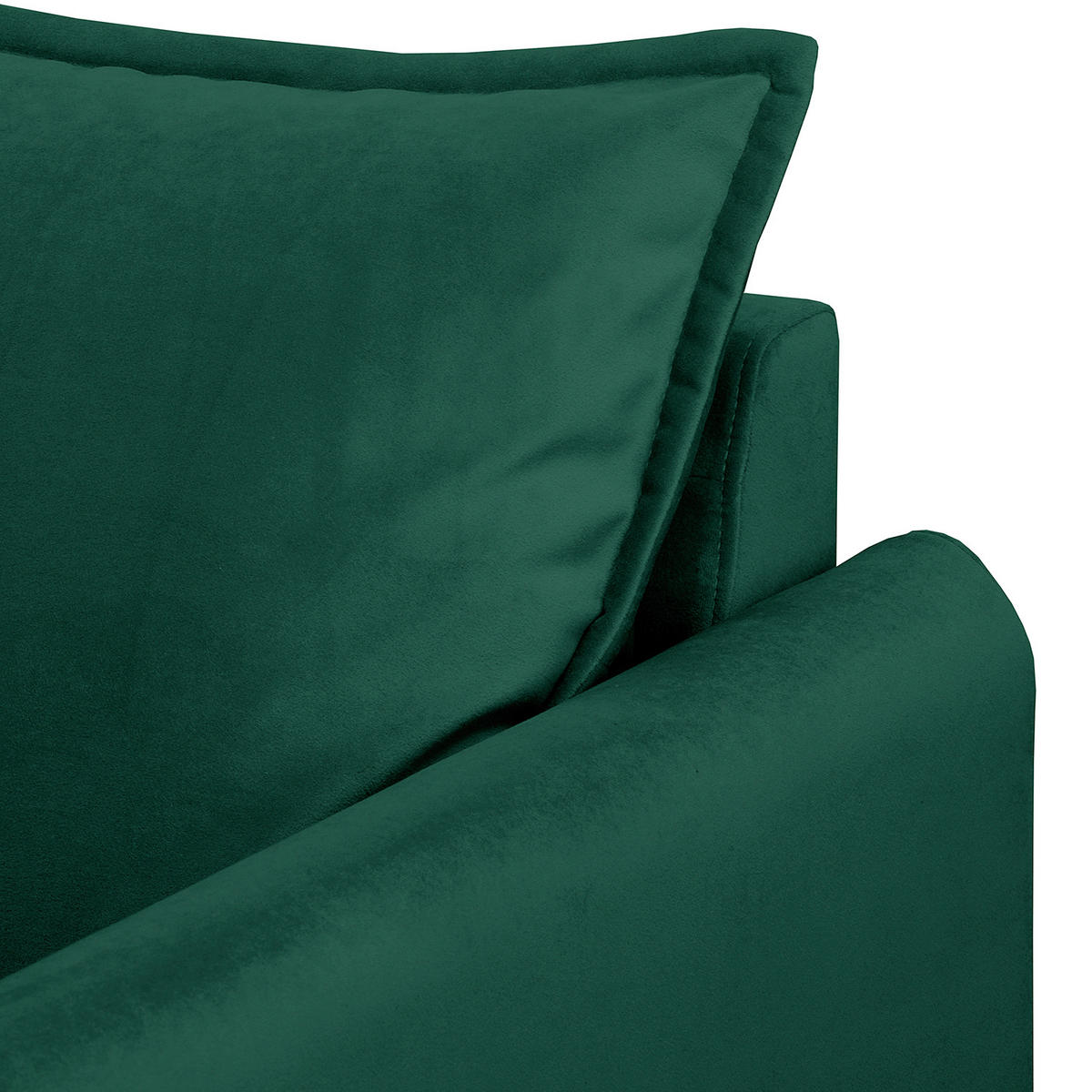 3-SITZER-SOFA JULI Samt Grün  - Schwarz/Grün, Design, Holz/Textil (203/86/100cm) - P & B