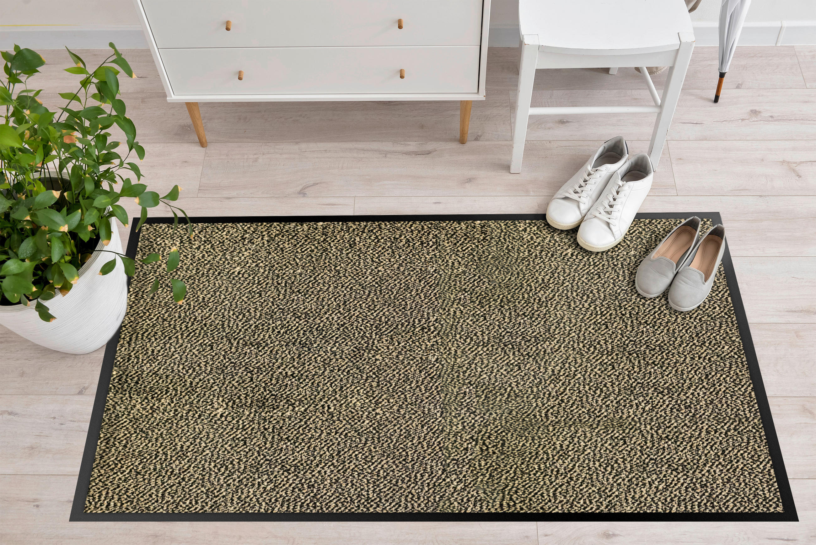 SZENNYFOGÓ SZŐNYEG - világosbarna, Basics, műanyag/textil (90/150cm)
