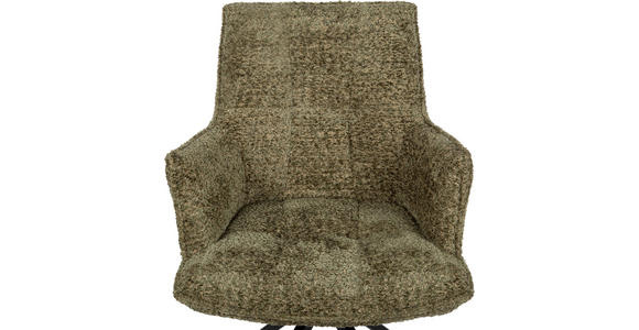 ARMLEHNSTUHL  in Eisen Chenille  - Schwarz/Olivgrün, Design, Holz/Textil (59/89,5/63cm) - Novel