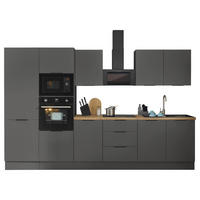 KÜCHENBLOCK   in Graphitfarben  - Schwarz/Graphitfarben, Basics, Holzwerkstoff/Metall (330/211/60cm) - Carryhome