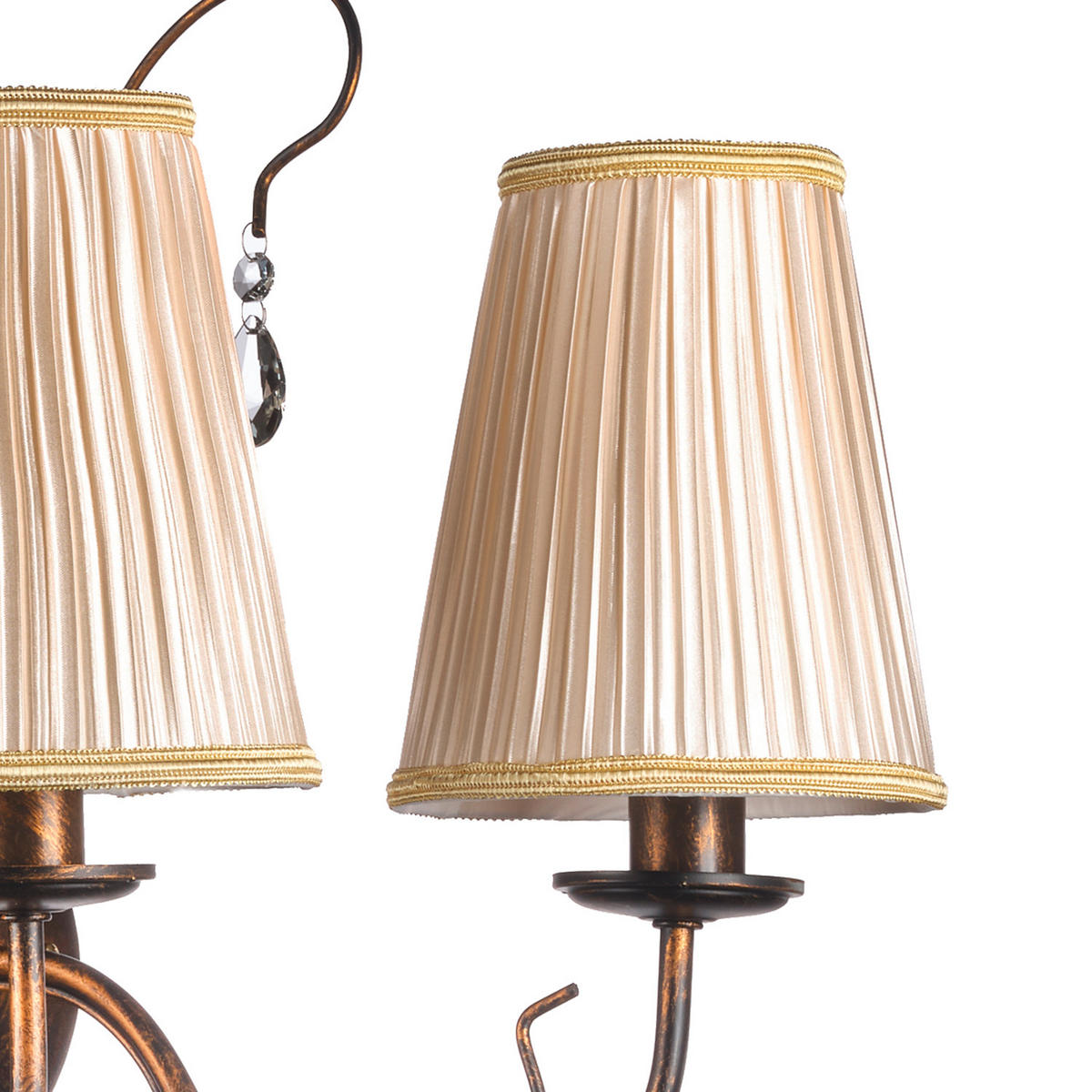 WANDLEUCHTE Delia 56/37/40 cm   - Cognac, KONVENTIONELL, Glas/Textil (56/37/40cm)