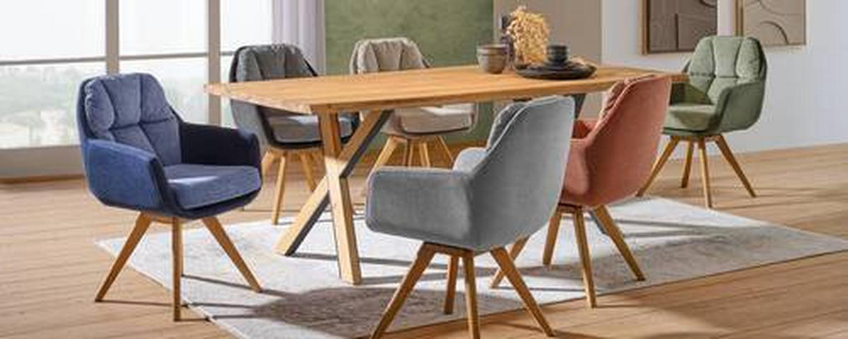 TRPEZARIJSKI STO  crna, boja hrasta   - boja hrasta/crna, Prirodno, drvo/metal (200/100/76cm) - Linea Natura