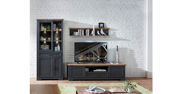 WANDBOARD Holzwerkstoff Graphitfarben, Eiche Artisan  - Graphitfarben/Eiche Artisan, ROMANTIK / LANDHAUS, Holzwerkstoff (142/29/20cm) - Hom`in