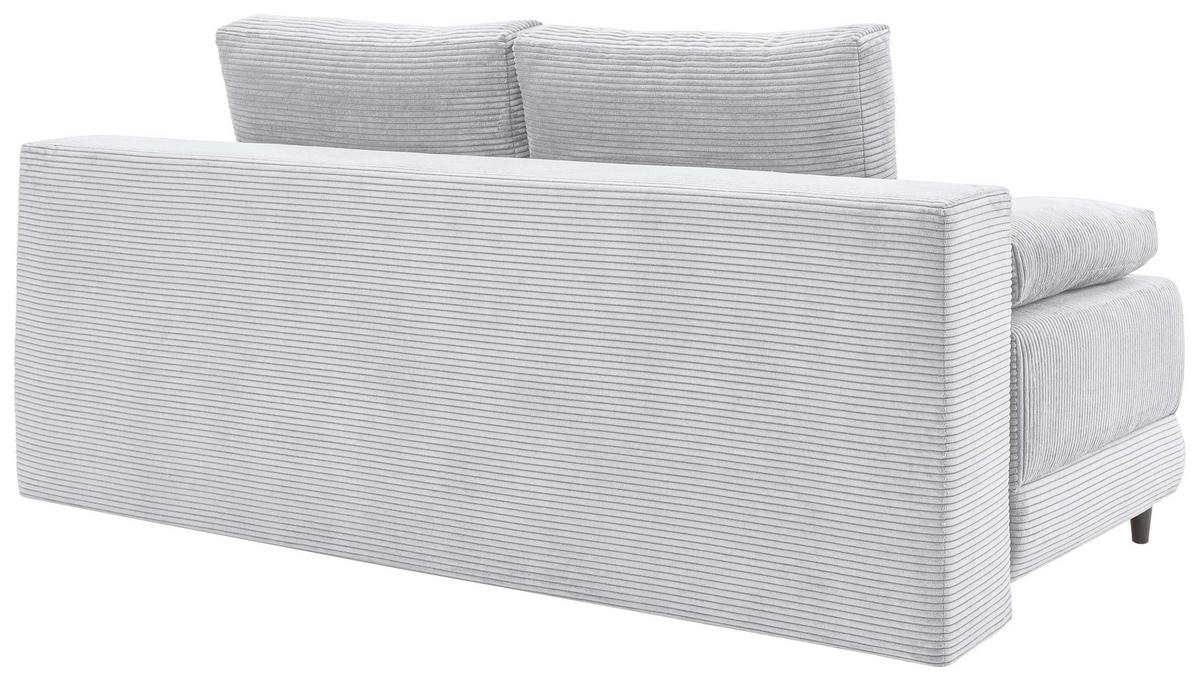 SCHLAFSOFA  mit Liegefunktion, Schlafen auf Sitzhöhe, Rücken echt Cord Hellgrau  - Hellgrau/Schwarz, KONVENTIONELL, Holz/Textil (196/96/103cm) - Carryhome