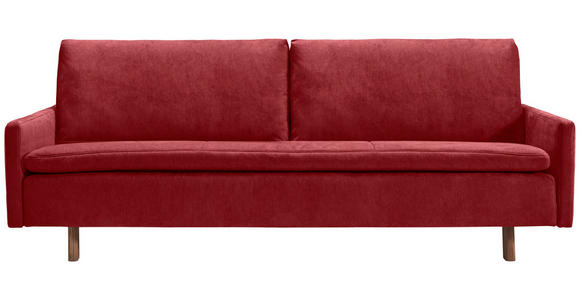 SCHLAFSOFA Flachgewebe Rotbraun  - Rotbraun/Eichefarben, KONVENTIONELL, Holz/Textil (220/85/98cm) - Carryhome