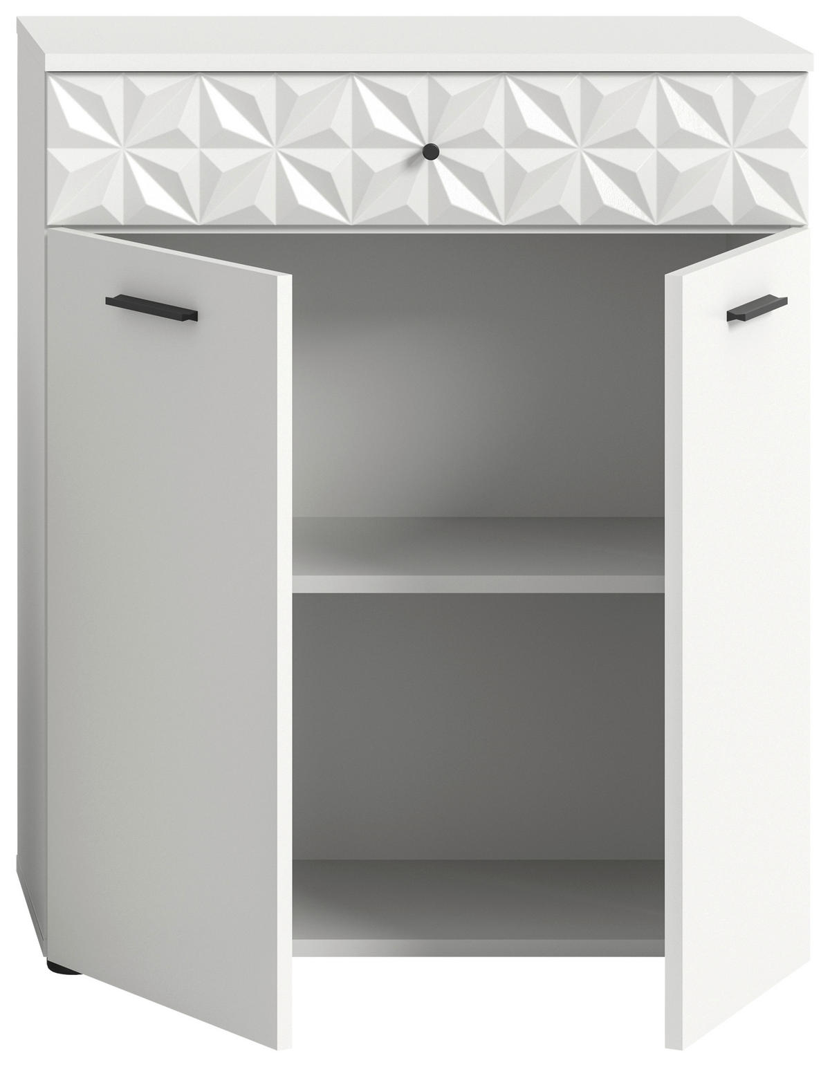 SPODNJA OMARICA 70/85/34 cm  - črna/bela, Moderno, kovina/umetna masa (70/85/34cm) - MID.YOU