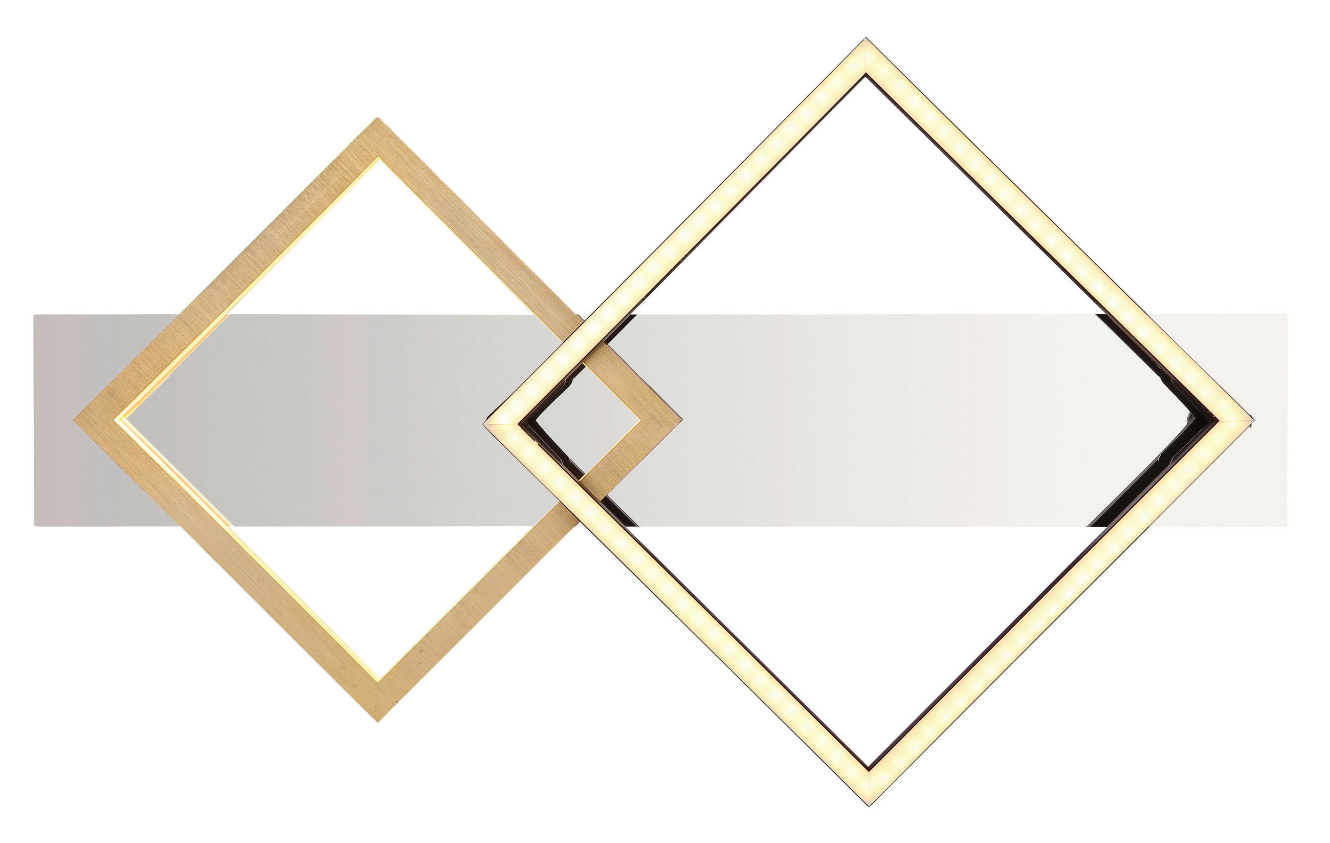 LED-DECKENLEUCHTE 59/35,5/7 cm   - Goldfarben/Opal, Design, Kunststoff/Metall (59/35,5/7cm) - Globo
