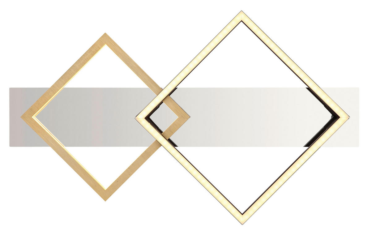 LED-DECKENLEUCHTE 24 W    59/35,5/7 cm  - Goldfarben/Opal, Design, Kunststoff/Metall (59/35,5/7cm) - Globo
