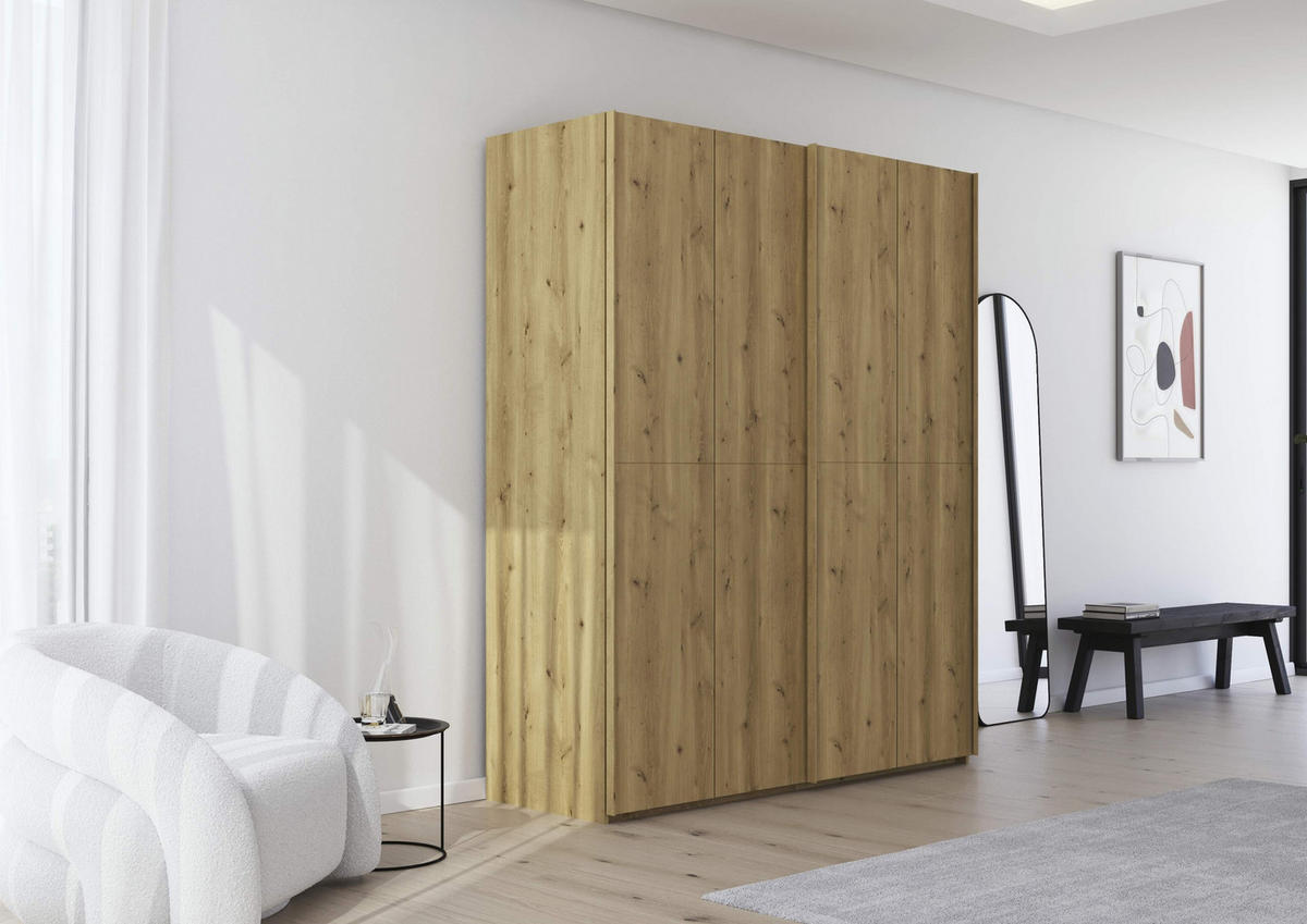 SCHWEBETÜRENSCHRANK 180/223/68 cm 2-türig Eichefarben  - Eichefarben, Design, Holz/Holzwerkstoff (180/223/68cm) - Novel