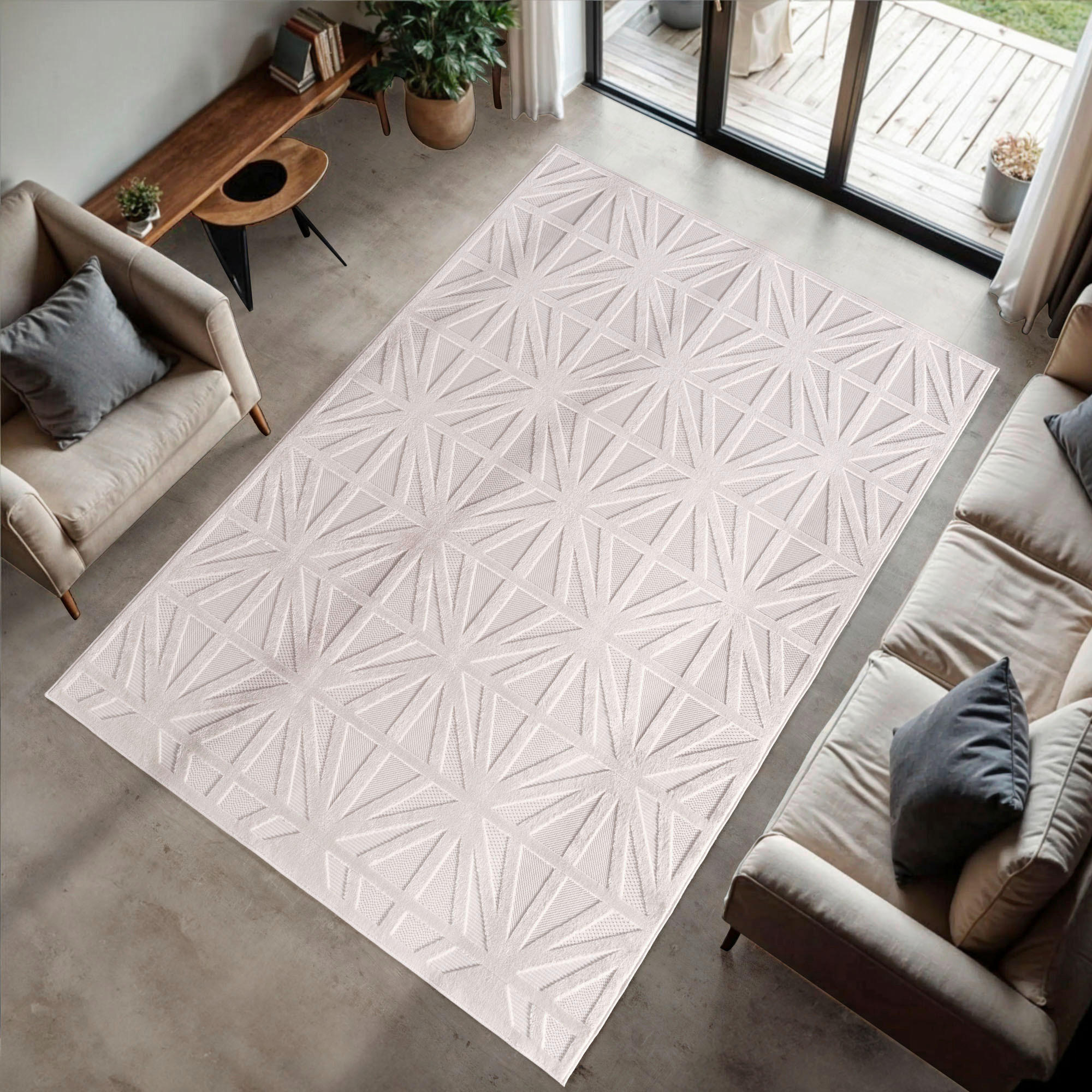 FLACHWEBETEPPICH 280/370 cm Doha Creme  - Creme, Design, Textil (280/370cm)