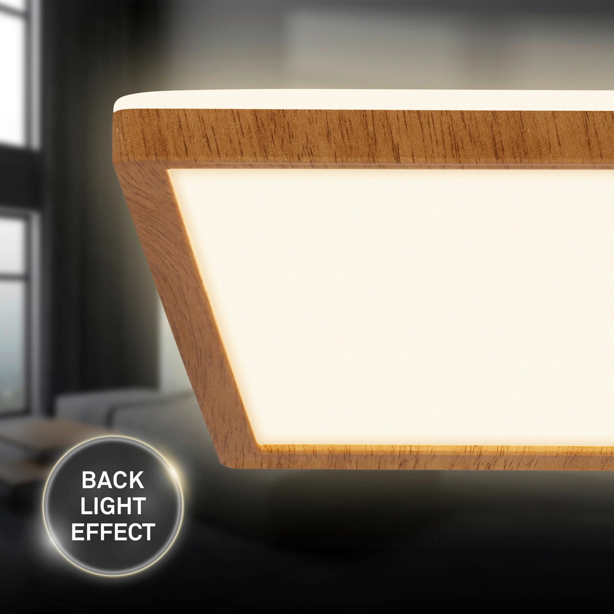 LED-PANEEL Tava Wood 29/29/3 cm   - Hellbraun, Basics, Kunststoff (29/29/3cm)