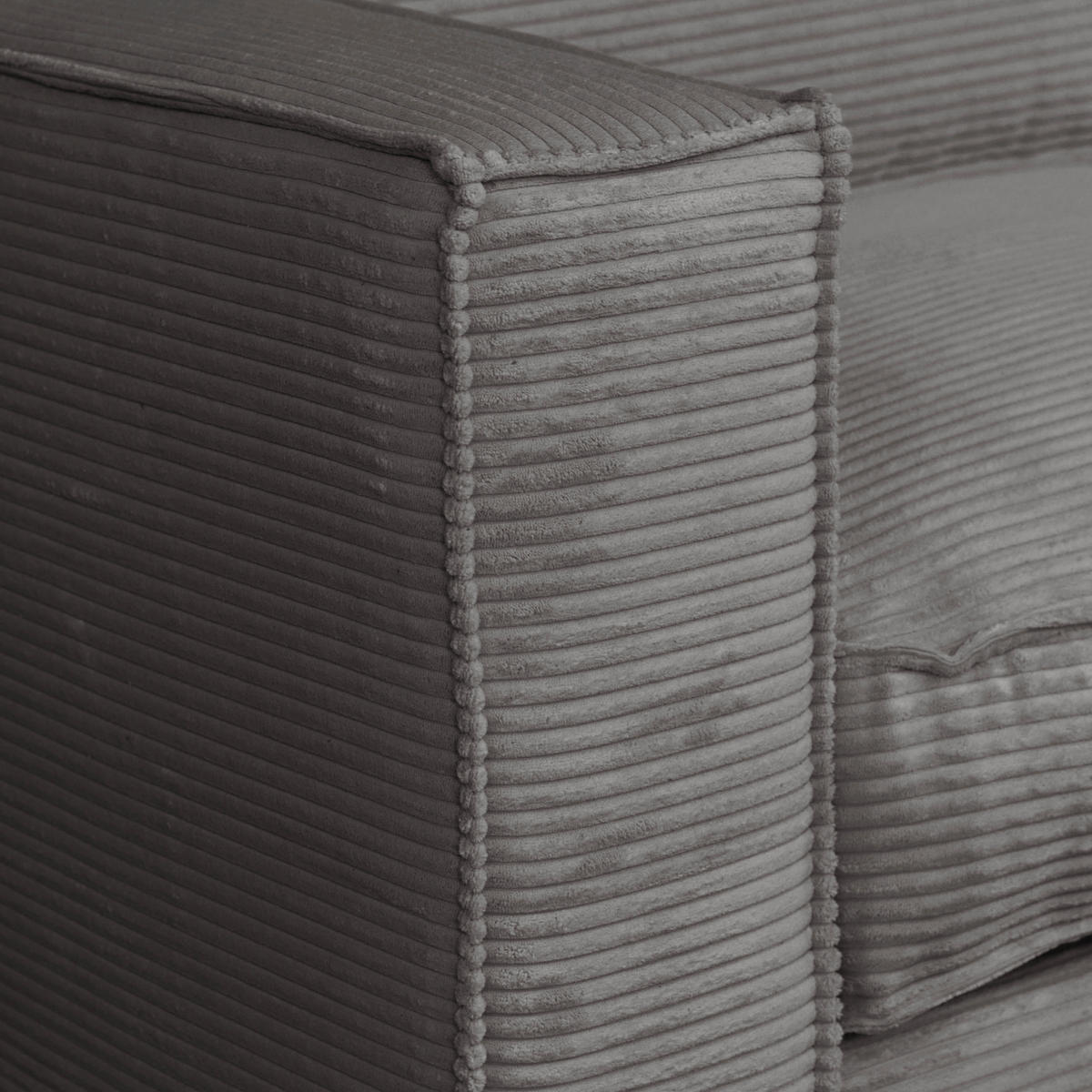 SCHLAFSOFA in Cord Grau  - Dunkelbraun/Grau, Design, Holz/Textil (203/85/99cm) - MID.YOU