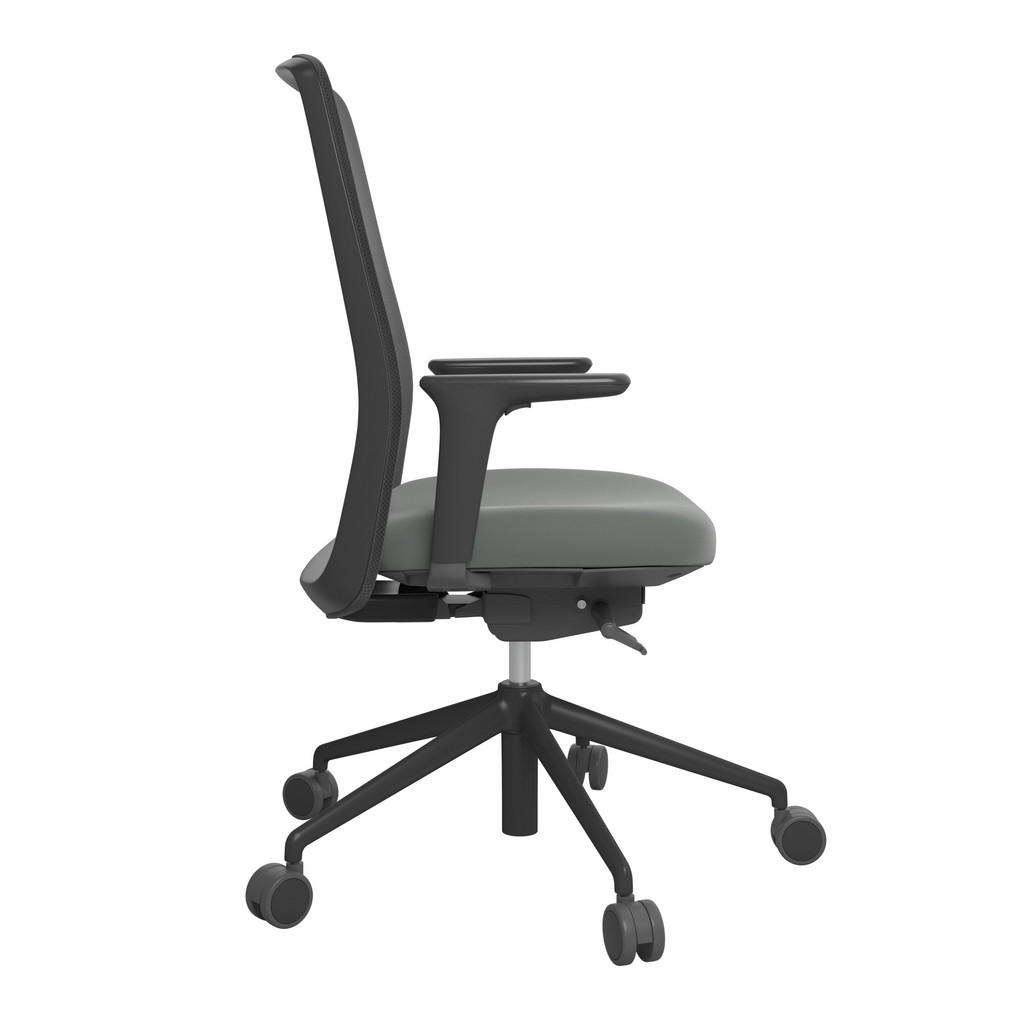 Thumbnail - Drehstuhl, Schwarz, Olivgrün, Metall, Kunststoff, Textil, Drehkreuz, 70x103-115x70 cm, Stoffauswahl, Sitzfläche 360° dre...