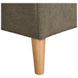 ECKSOFA in Flachgewebe Braun  306/202 cm  - Buchefarben/Braun, KONVENTIONELL, Holz/Textil (306/202cm) - Carryhome