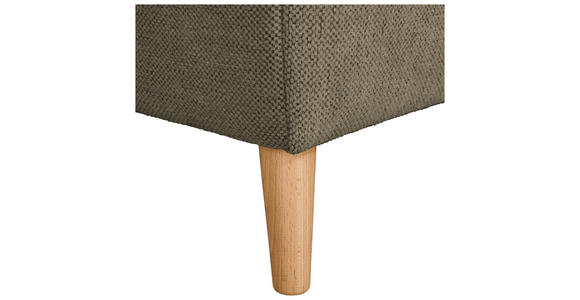 ECKSOFA in Flachgewebe Braun  306/202 cm  - Buchefarben/Braun, KONVENTIONELL, Holz/Textil (306/202cm) - Carryhome