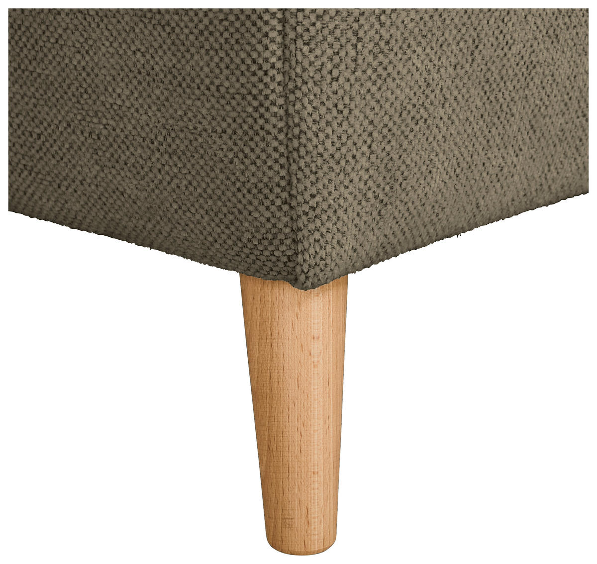 ECKSOFA in Flachgewebe Braun  306/202 cm  - Buchefarben/Braun, KONVENTIONELL, Holz/Textil (306/202cm) - Carryhome