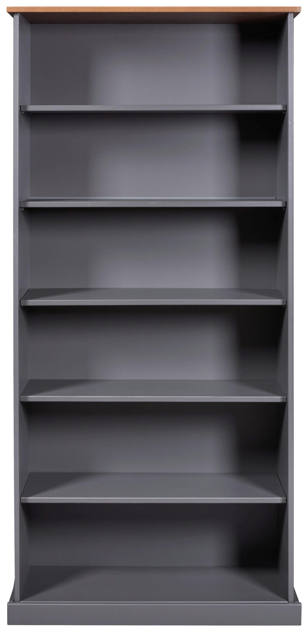 REGAL Kiefer massiv Grau, Braun  - Anthrazit/Braun, MODERN, Holz (90/190/38cm) - Livetastic