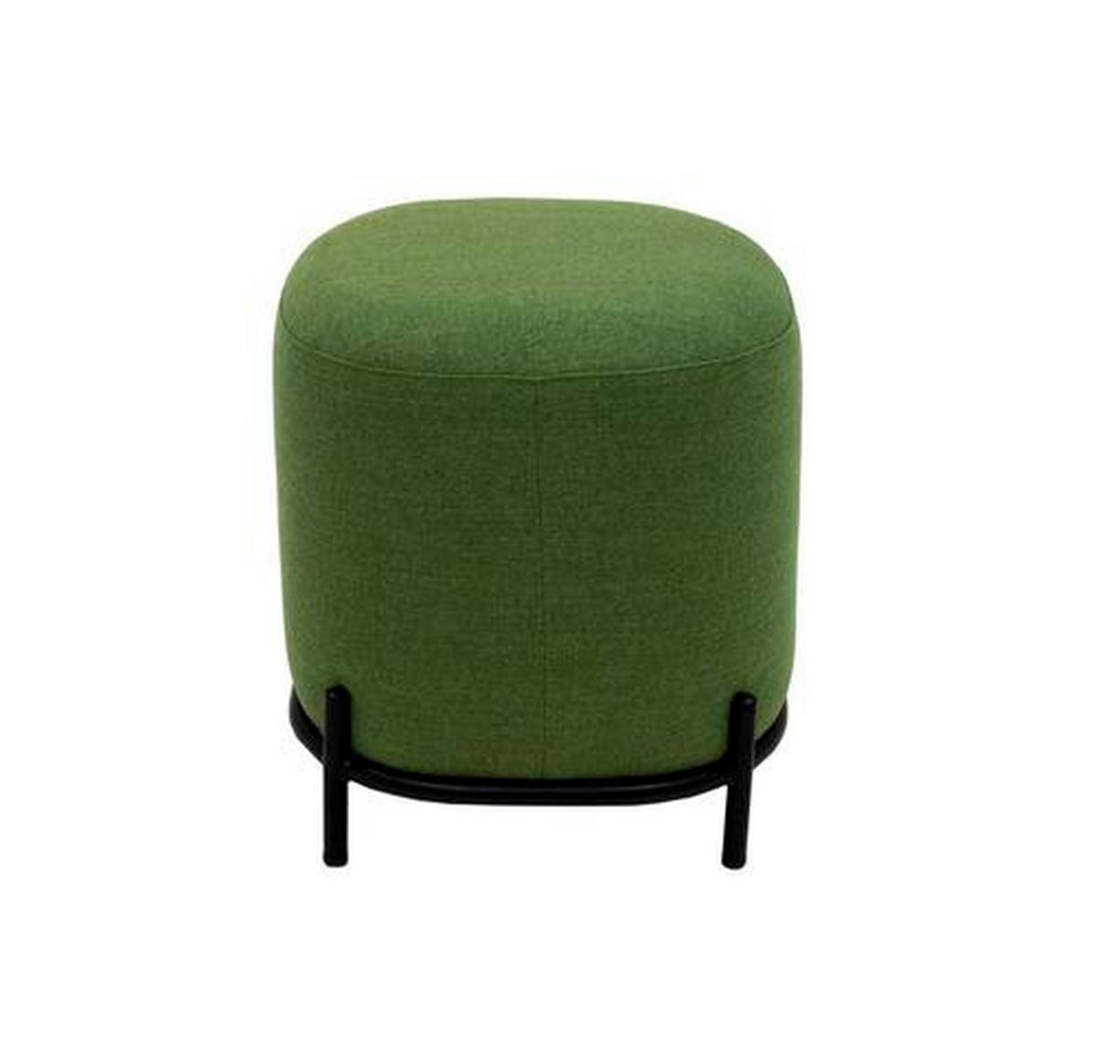 HOCKER in Metall, Textil Grün, Schwarz  - Schwarz/Grün, Trend, Textil/Metall (42/46/42cm) - Lomoco