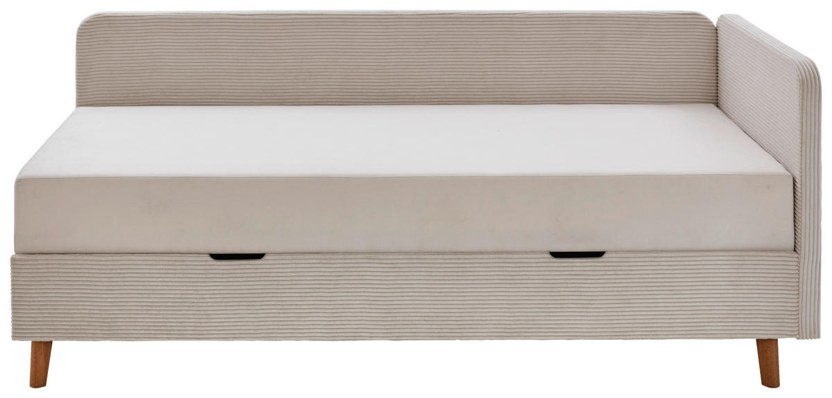LIEGE Cord Beige  - Eichefarben/Beige, Design, Holz/Textil (90/200cm) - home24
