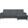 ECKSOFA Grau Cord  - Schwarz/Grau, KONVENTIONELL, Textil/Metall (247/167cm) - Stylife
