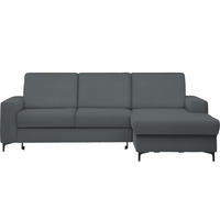 ECKSOFA in Cord Grau  - Schwarz/Grau, Konventionell, Textil/Metall (247/167cm) - Stylife
