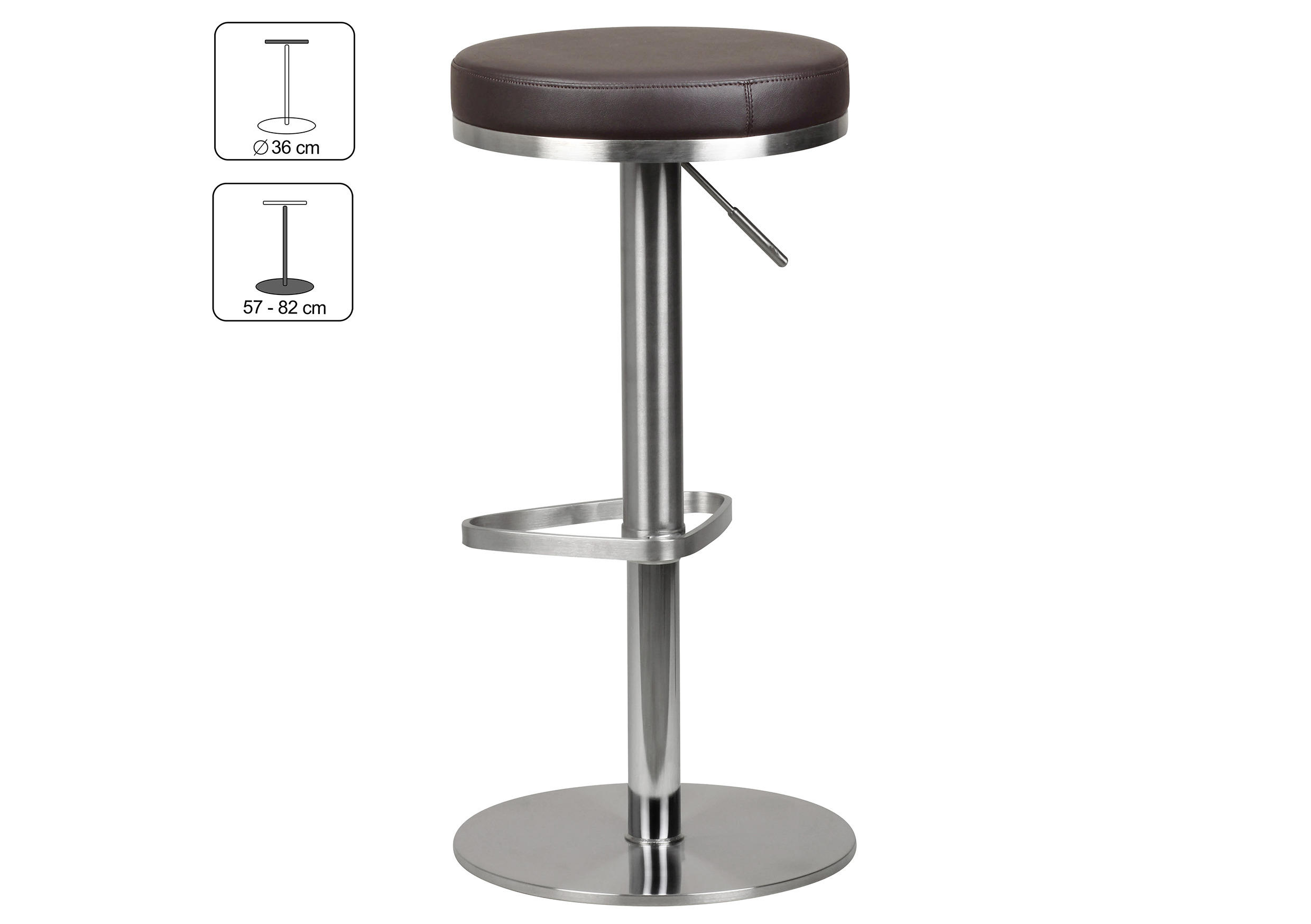 BÁRSZÉK textil barna  - barna/ezüstszínű, Modern, textil/fém (38/57/38cm) - MID.YOU