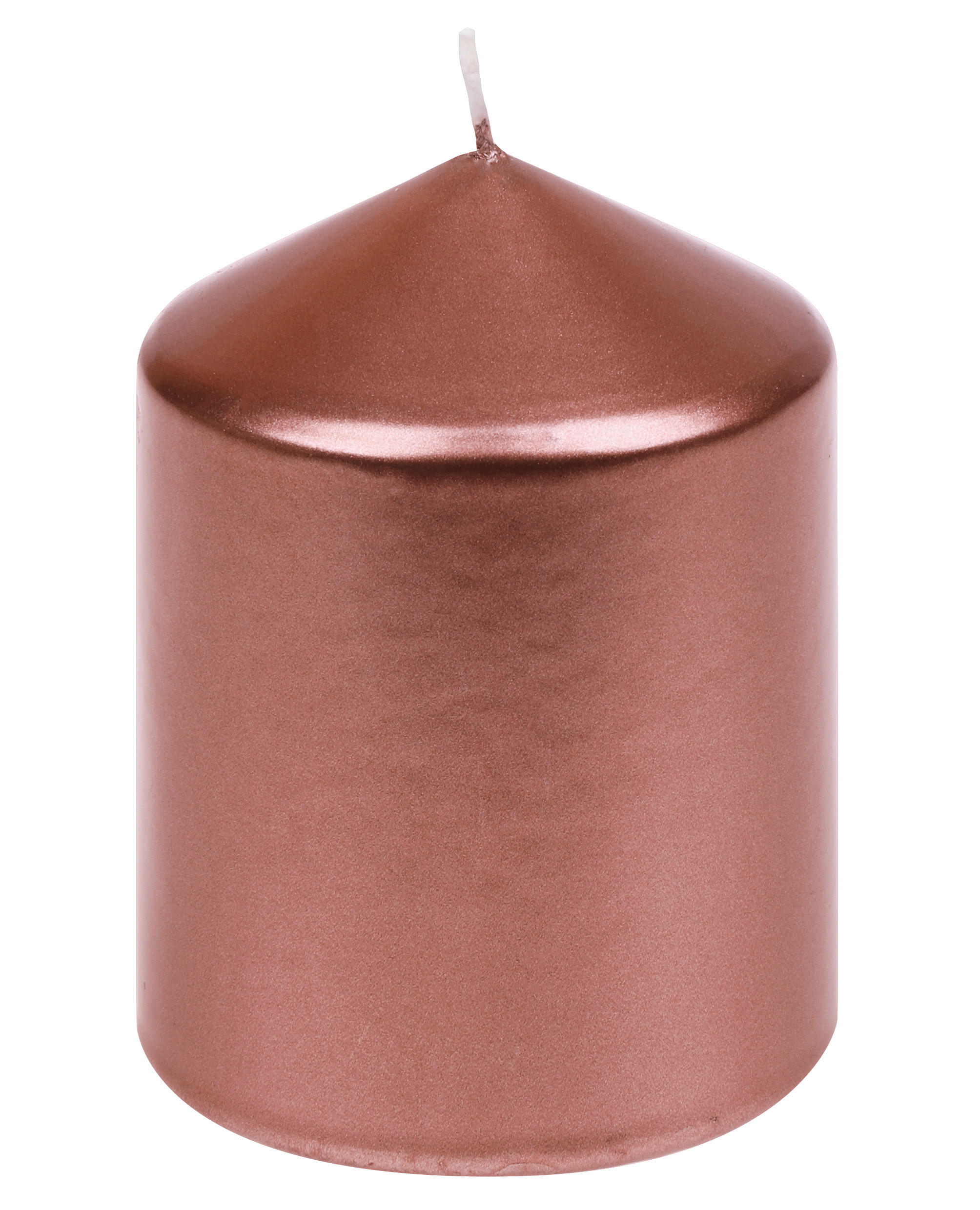 STUMPENKERZE 7,7/10,0 cm  - Kupferfarben, KONVENTIONELL, Paraffin (7,7/10,0cm)