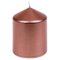 STUMPENKERZE 7,7/10,0 cm  - Kupferfarben, KONVENTIONELL, Paraffin (7,7/10,0cm)