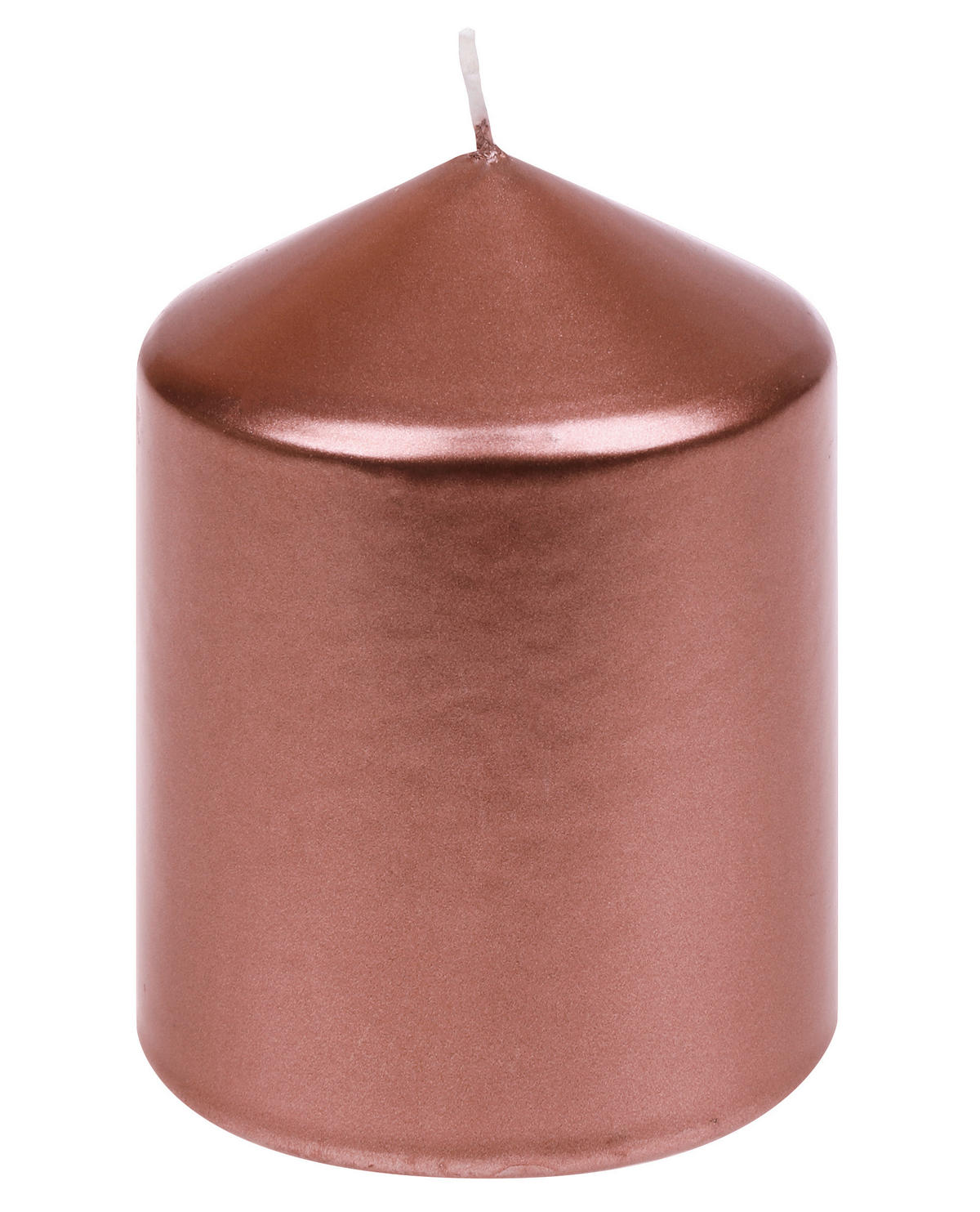 STUMPENKERZE 7,7/10,0 cm  - Kupferfarben, KONVENTIONELL, Paraffin (7,7/10,0cm)