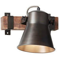 WANDLEUCHTE - Schwarz, Design, Holz/Metall (24/25cm) - Brilliant