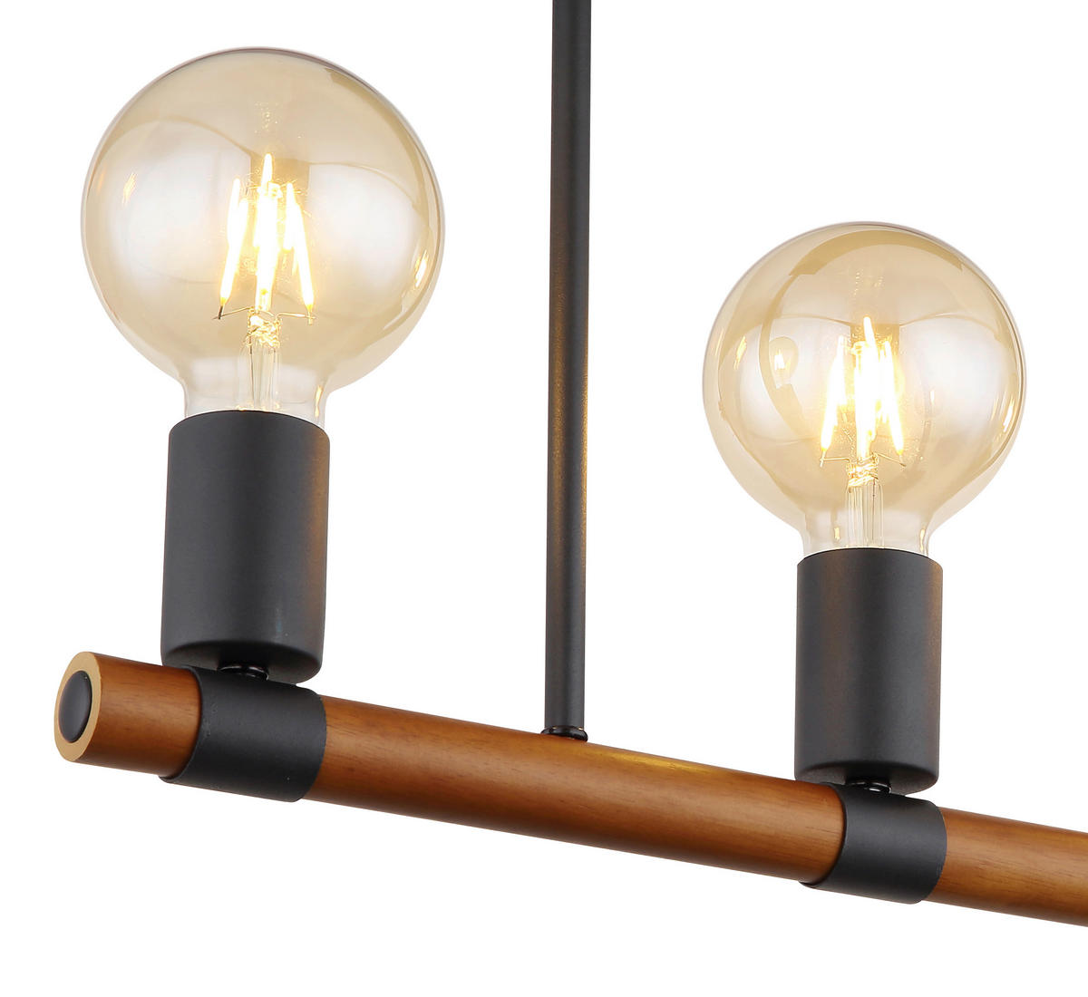 DECKENLEUCHTE 49/6/35 cm   - Schwarz/Braun, Basics, Holz/Metall (49/6/35cm) - Globo