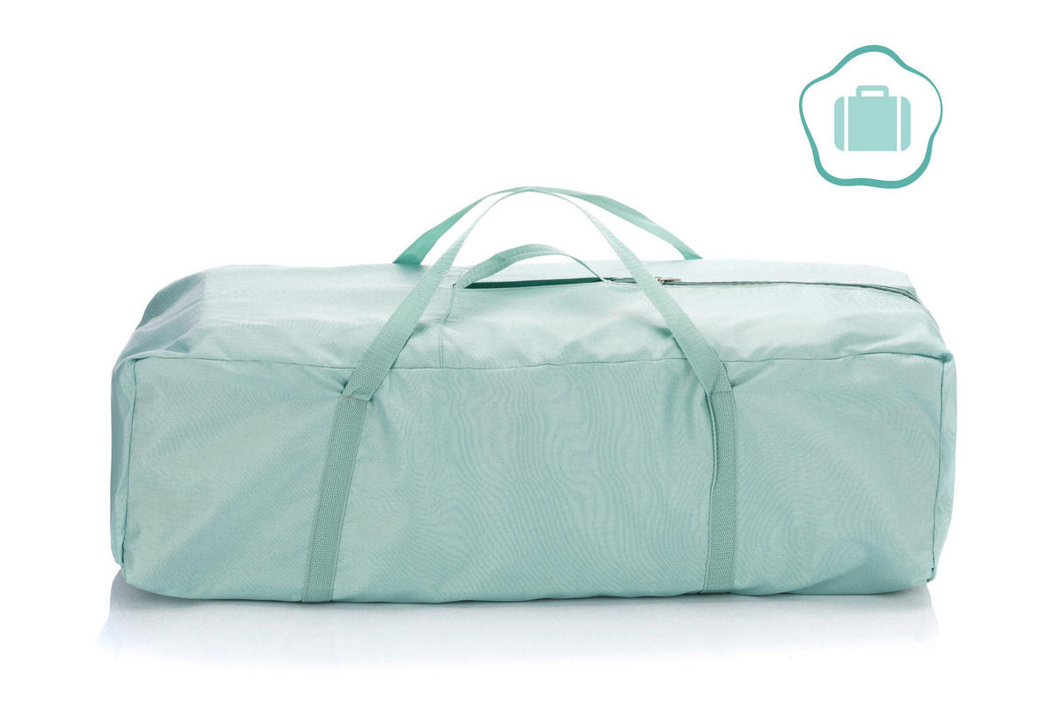 REISEBETT Schwarz, Mintgrün  - Schwarz/Mintgrün, Basics, Textil/Metall (60/120cm) - Fillikid