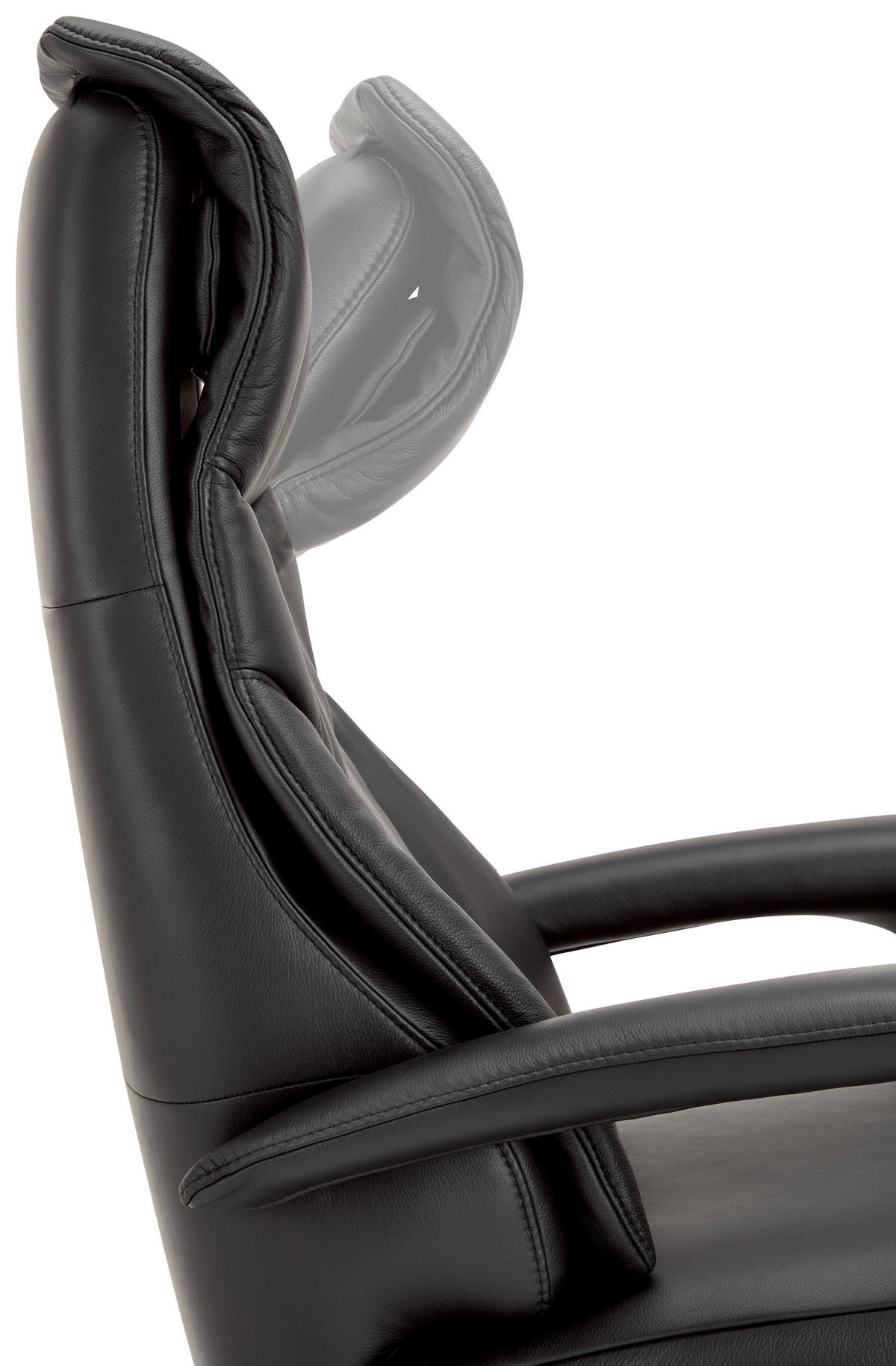 RELAXSESSEL in Leder Schwarz  - Edelstahlfarben/Schwarz, Design, Leder/Metall (75/112/88cm) - Dieter Knoll
