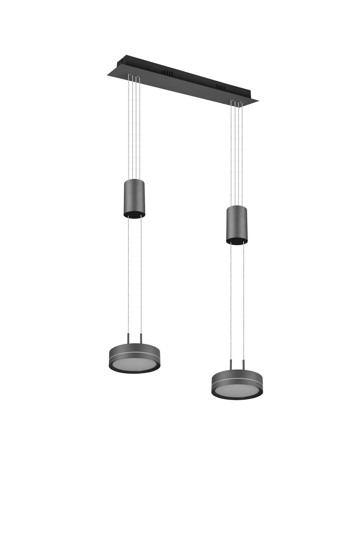 LED-HÄNGLAMPA Franklin 55/180/14 cm  - vit/antracit, Design, metall/plast (55/180/14cm) - Trio Leuchten