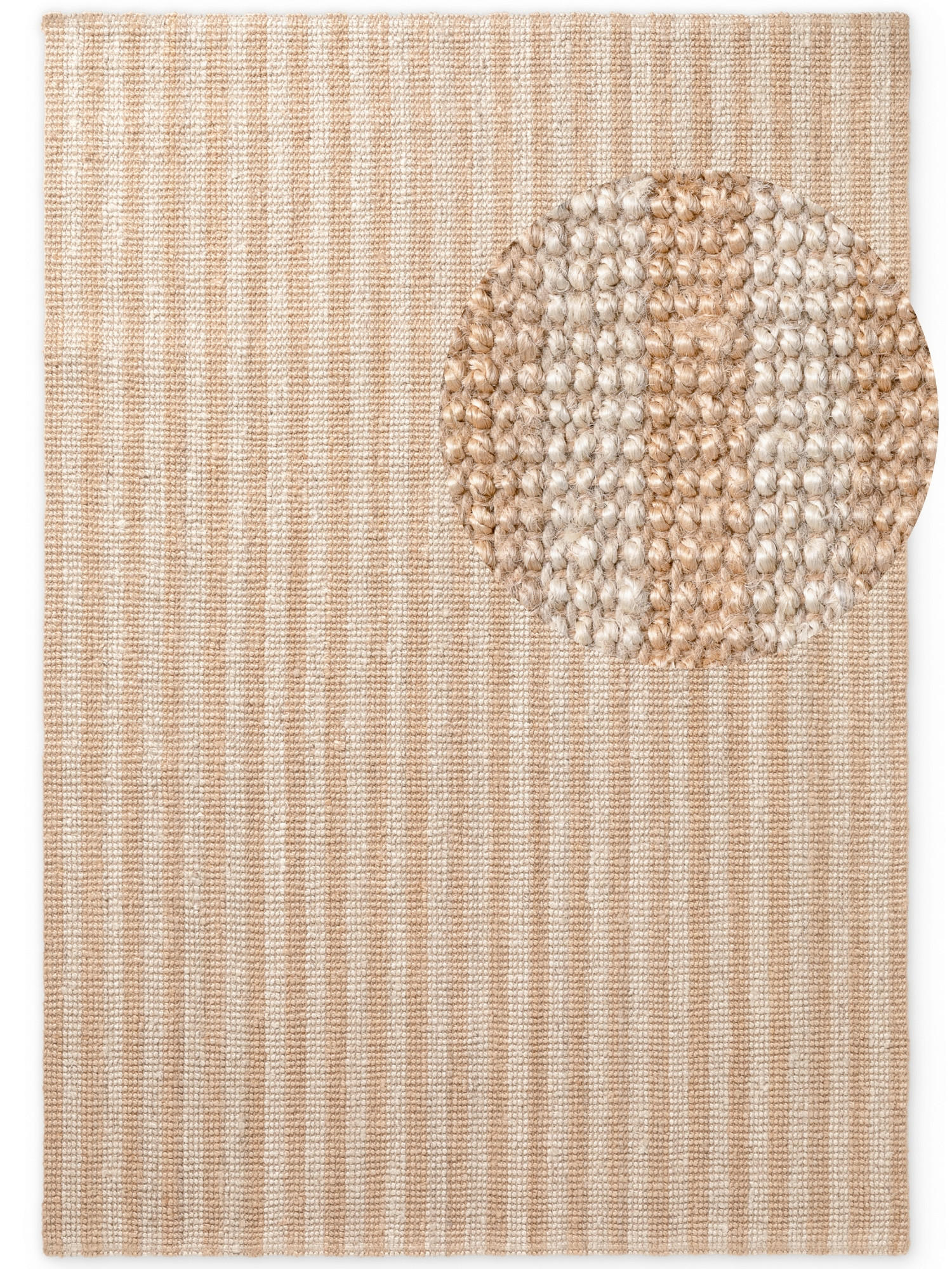 JUTETEPPICH Wohnzimmer 200/300 cm Harvest Creme, Goldfarben rechteckig  - Goldfarben/Creme, Design, Textil (200/300cm) - Elle Decoration