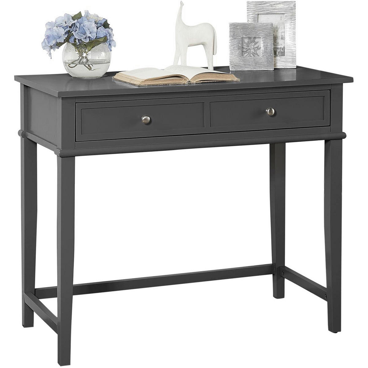 SCHREIBTISCH  in Schwarz  - Silberfarben/Schwarz, Design, Holzwerkstoff/Metall (89/75/45cm) - MID.YOU