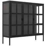 VITRINE in Schwarz  - Schwarz, Design, Glas/Metall (120/110/35cm) - Xora