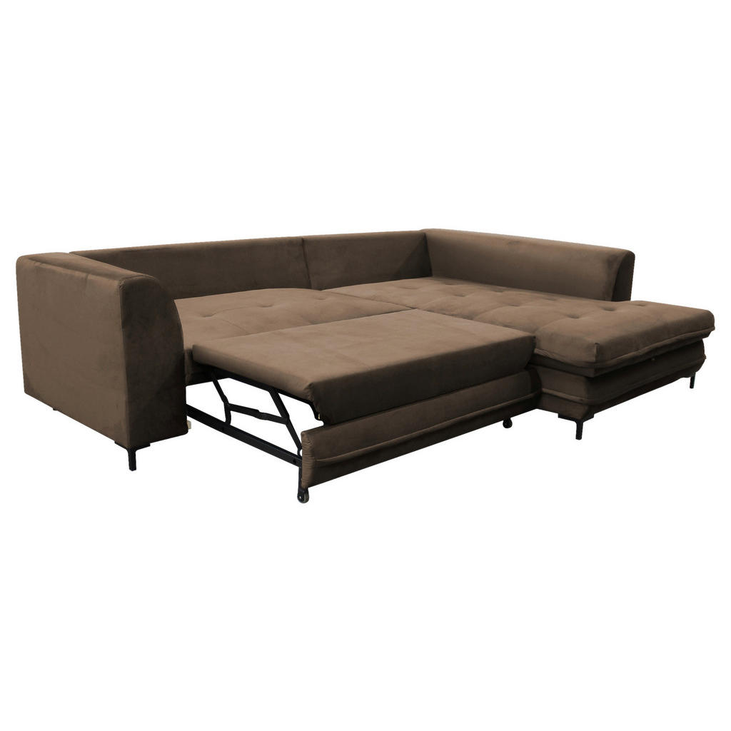 Thumbnail - Livetastic Eckschlafsofa, Braun, Textil, 4-Sitzer, Füllung: Schaumstoff, 277x187 cm, Made in EU, Rücken echt, Armteil re...